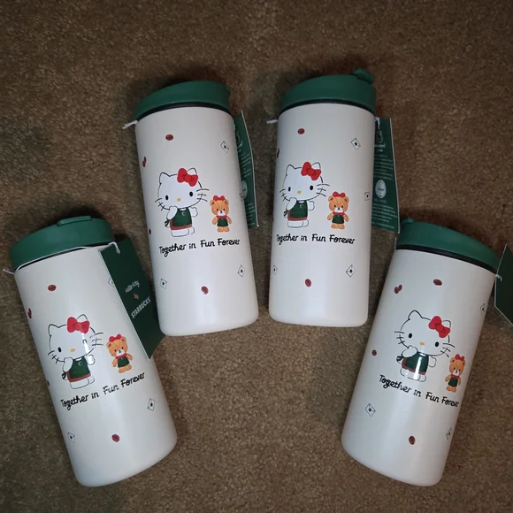 Starbucks Hello Kitty White and Green Tumbler - Picture 2 of 3